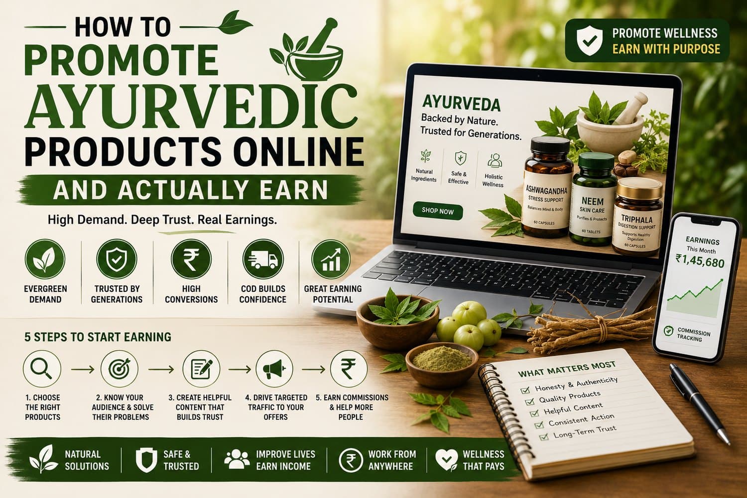 How to Promote Ayurvedic Products Online and Actually Earn