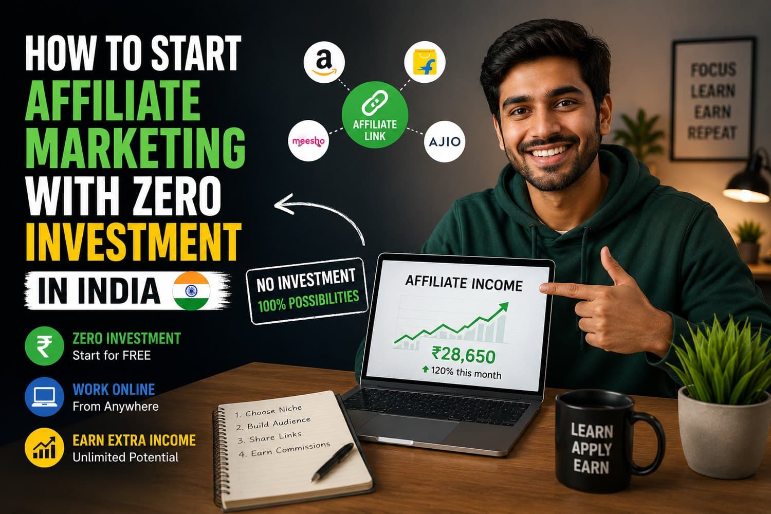 How to Start Affiliate Marketing With Zero Investment in India