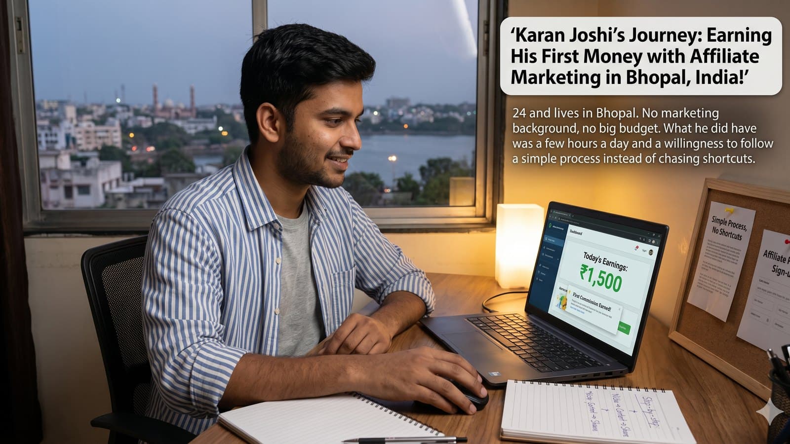 How a beginner earned his first money with affiliate marketing in India