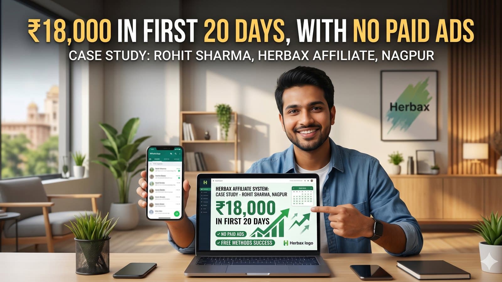₹18,000 in the first 20 days, with no paid ads